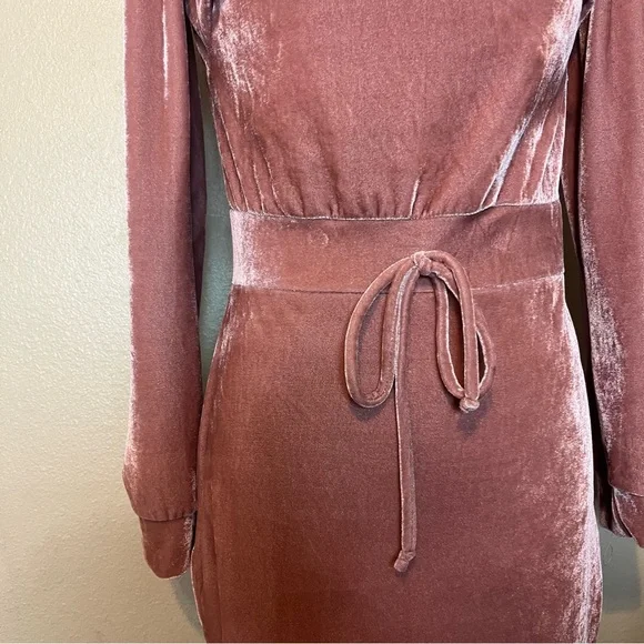 Fashion Nova Pink‎ Velour Off the Shoulder Dress Size Large - Picture 3 of 7
